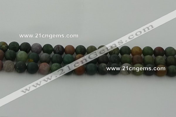 CRO1083 15.5 inches 10mm round matte Indian agate beads wholesale