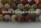 CRO1091 15.5 inches 6mm round matte laguna lace agate beads