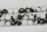 CRO11 15.5 inches 6mm round black & white jasper beads wholesale