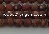 CRO1101 15.5 inches 6mm round matte pomegranate jasper beads