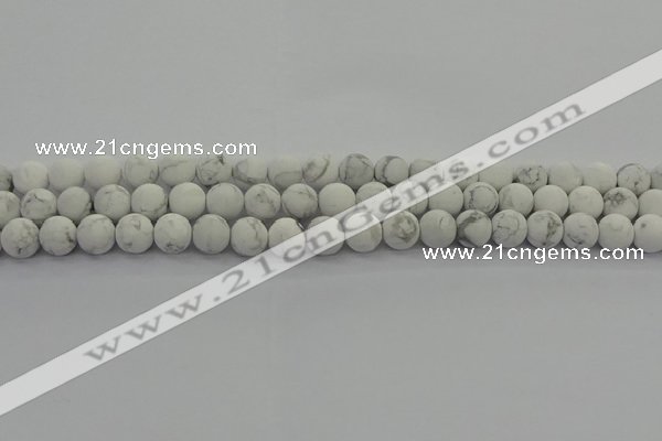 CRO1142 15.5 inches 8mm round matte white howlite beads