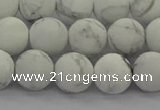 CRO1143 15.5 inches 10mm round matte white howlite beads