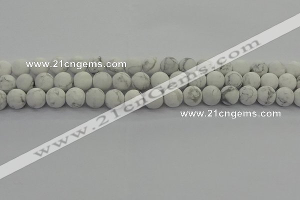 CRO1143 15.5 inches 10mm round matte white howlite beads