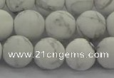 CRO1144 15.5 inches 12mm round matte white howlite beads