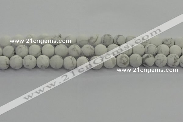 CRO1144 15.5 inches 12mm round matte white howlite beads