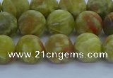 CRO1153 15.5 inches 10mm round matte green dragon serpentine jasper beads