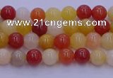 CRO1160 15.5 inches 4mm round golden silk jade beads wholesale