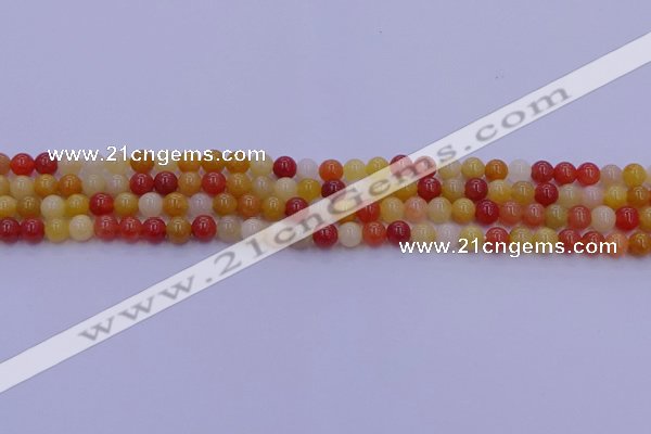 CRO1160 15.5 inches 4mm round golden silk jade beads wholesale