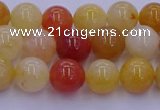 CRO1162 15.5 inches 8mm round golden silk jade beads wholesale