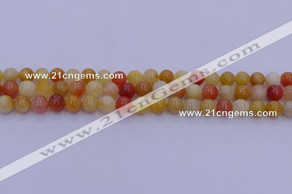 CRO1162 15.5 inches 8mm round golden silk jade beads wholesale