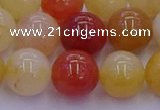 CRO1165 15.5 inches 14mm round golden silk jade beads wholesale