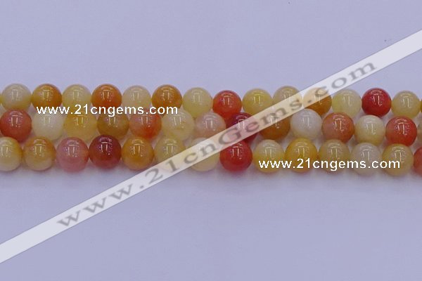 CRO1165 15.5 inches 14mm round golden silk jade beads wholesale
