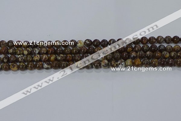 CRO1170 15.5 inches 4mm round fire lace opal gemstone beads