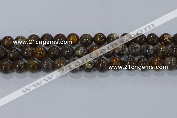 CRO1175 15.5 inches 14mm round fire lace opal gemstone beads