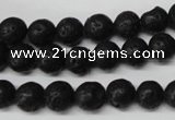 CRO118 15.5 inches 8mm round black lava beads wholesale