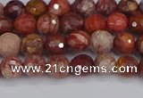 CRO1189 15.5 inches 6mm faceted round red porcelain beads