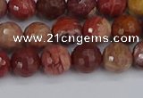 CRO1190 15.5 inches 8mm faceted round red porcelain beads