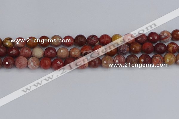 CRO1192 15.5 inches 12mm faceted round red porcelain beads