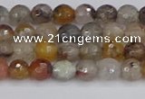 CRO1195 15.5 inches 4mm faceted round mixed lodalite quartz beads