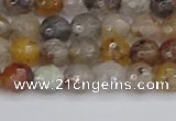 CRO1196 15.5 inches 6mm faceted round mixed lodalite quartz beads