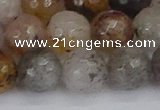 CRO1199 15.5 inches 12mm faceted round mixed lodalite quartz beads