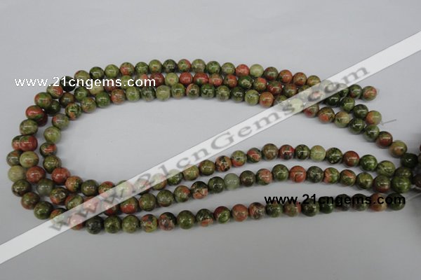 CRO131 15.5 inches 8mm round unakite gemstone beads wholesale