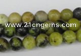 CRO134 15.5 inches 8mm round yellow turquoise beads wholesale