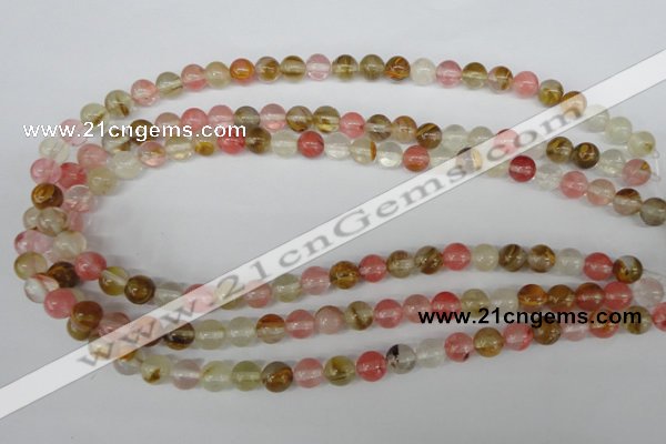 CRO158 15.5 inches 8mm round volcano cherry quartz beads wholesale