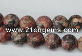 CRO180 15.5 inches 10mm round red leopard skin jasper beads wholesale