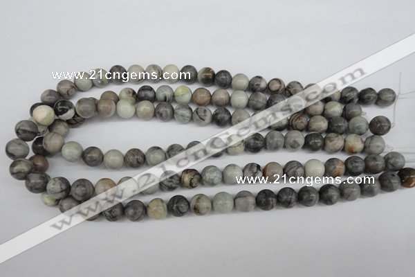 CRO184 15.5 inches 10mm round grey picasso jasper beads wholesale