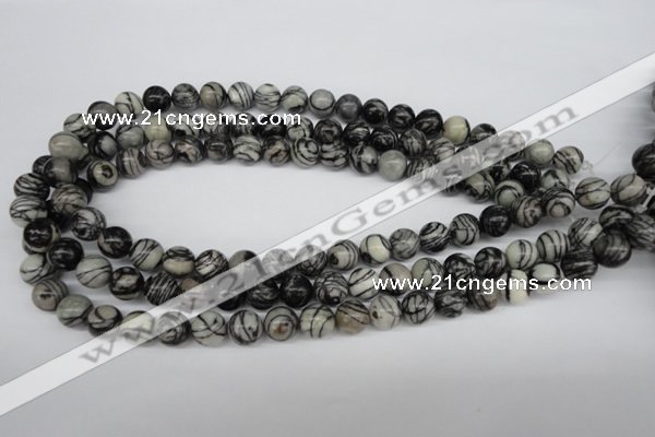 CRO188 15.5 inches 10mm round black water jasper beads wholesale