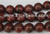 CRO193 15.5 inches 10mm round sesame red jasper beads wholesale