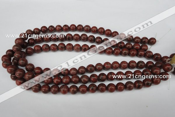 CRO193 15.5 inches 10mm round sesame red jasper beads wholesale