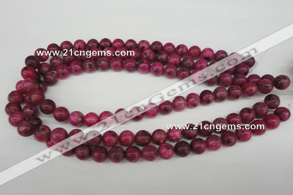 CRO194 15.5 inches 10mm round dyed kiwi stone beads wholesale