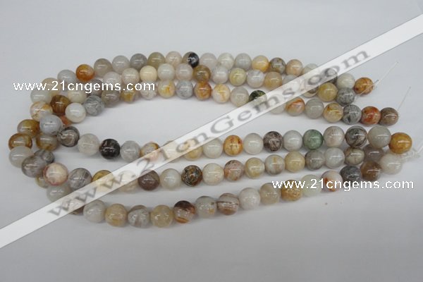 CRO199 15.5 inches 10mm round bamboo leaf agate beads wholesale