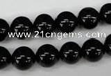 CRO203 15.5 inches 10mm round black agate beads wholesale