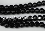 CRO21 15.5 inches 6mm round black agate gemstone beads wholesale