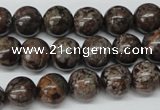 CRO224 15.5 inches 10mm round Chinese snowflake obsidian beads wholesale