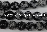 CRO236 15.5 inches 10mm round snowflake obsidian beads wholesale