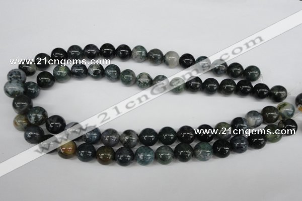 CRO315 15.5 inches 12mm round moss agate beads wholesale