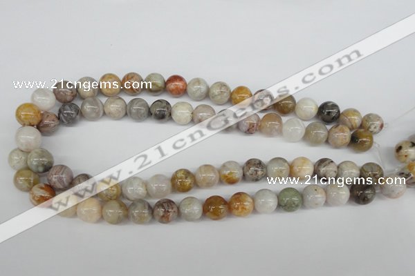 CRO316 15.5 inches 12mm round bamboo leaf agate beads wholesale