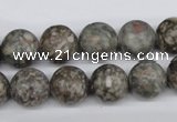 CRO325 15.5 inches 12mm round Chinese leopard skin jasper beads wholesale