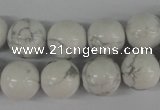 CRO364 15.5 inches 12mm round white howlite turquoise beads wholesale