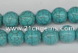 CRO365 15.5 inches 12mm round synthetic turquoise beads wholesale