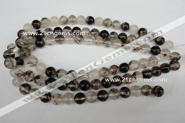 CRO370 15.5 inches 12mm round watermelon black beads wholesale