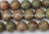 CRO380 15.5 inches 14mm round Chinese unakite beads wholesale