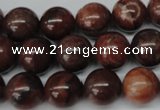 CRO382 15.5 inches 14mm round red picture jasper beads wholesale