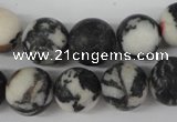 CRO386 15.5 inches 14mm round black & white jasper beads wholesale