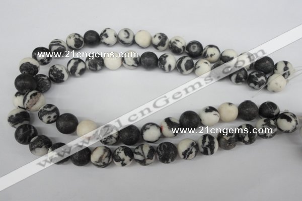 CRO386 15.5 inches 14mm round black & white jasper beads wholesale