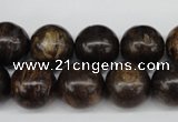 CRO387 15.5 inches 14mm round bronzite gemstone beads wholesale